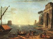 Claude Lorrain A Seaport oil